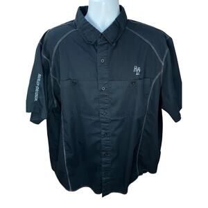 Harley-Davidson Motors Short Sleeve Button Up Mechanic Men’s Size 2XL Black